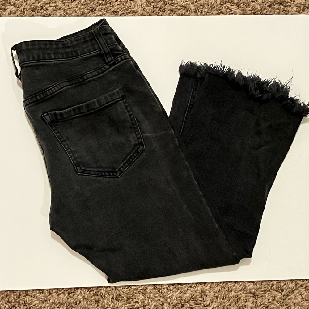 Who What Wear Black Cropped Jeans with Faux Hem ASO Lydia Martin Teen Wolf Sz 2